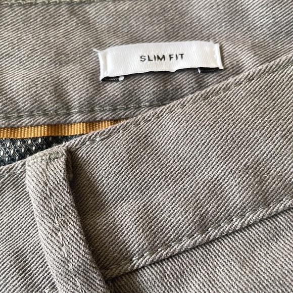 Zara Men's grey flat front slim fit cotton pants - Picture 4 of 8